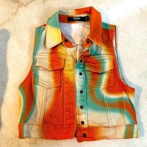 Jaded London size 0 denim tie dye vest!